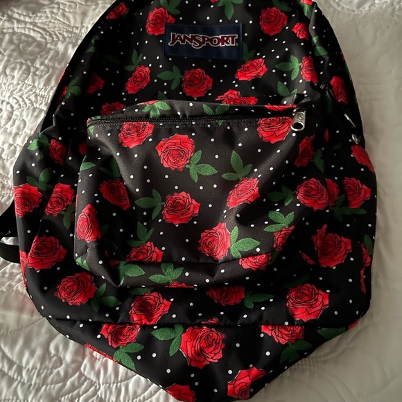 Jansport Accessories Jansport Backpack Black And Red Roses In Very